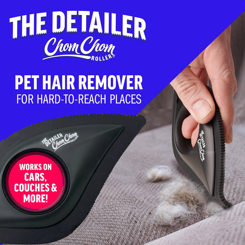 ChomChom Roller Detailer- Scraper for Pet Hair Remover and Lint - Great for CAR - Cat and Dog Hair Remover for Couch, Furniture, Carpet, Clothing and Bedding - Travel Multi-Surface Fur Removal Tool - PawsPlanet Australia
