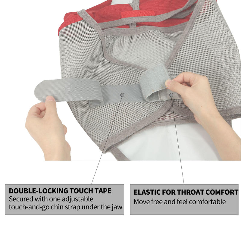 Horse Fly Mask with Long Nose and Ears,Red,Small Size Small Red