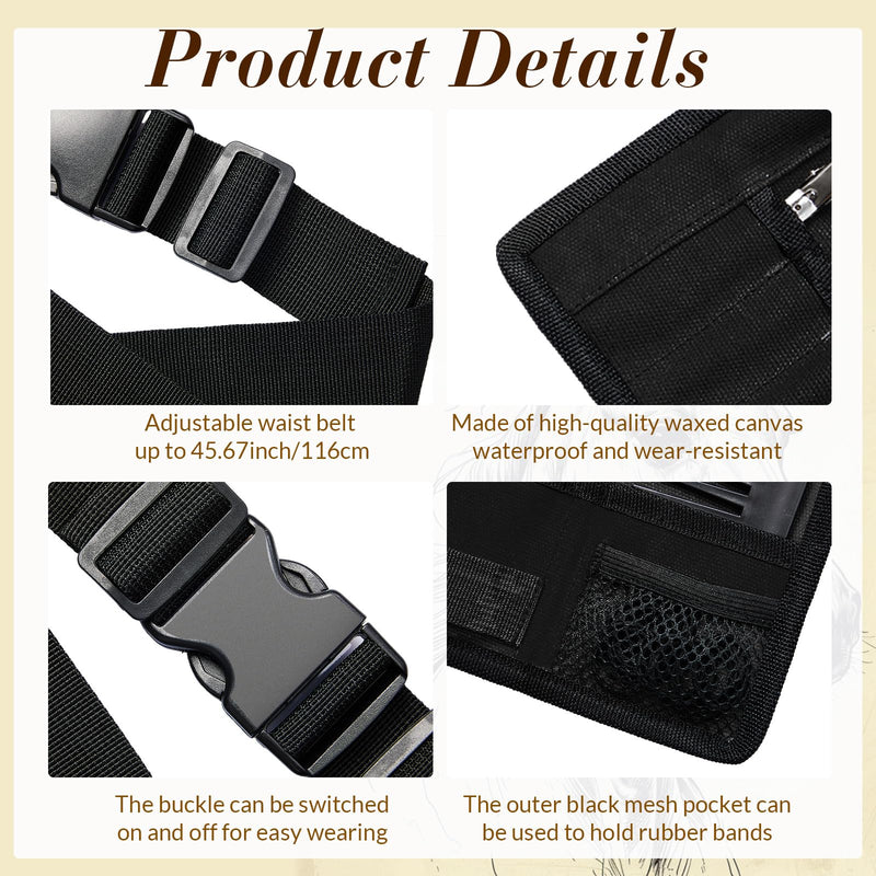 9 Pcs Horse Braiding Kit with Belt Mane Horse Braiding Kit Include Removable Belt with Rug Hook Pin Brush Thread Cutter Comb Hair Clip and Rubber Bands for Western Horse Party(Black) Black - PawsPlanet Australia