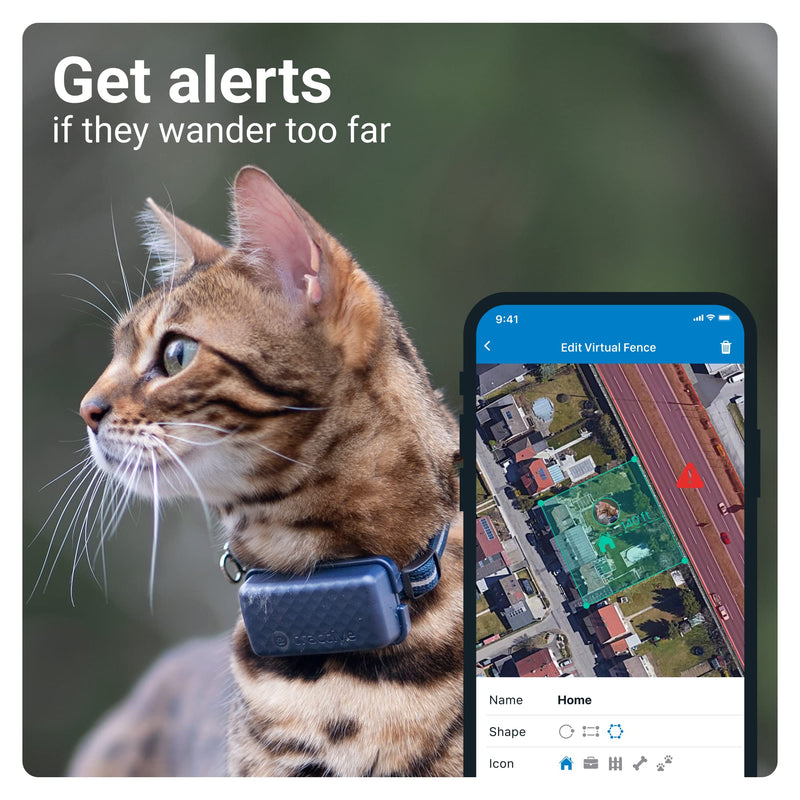Tractive GPS Tracker & Health Monitoring for Cats (6.5 lbs+) - Market Leading Pet GPS Location Tracker | Wellness & Escape Alerts | Waterproof | Works with Any Collar (Dark Blue) - PawsPlanet Australia