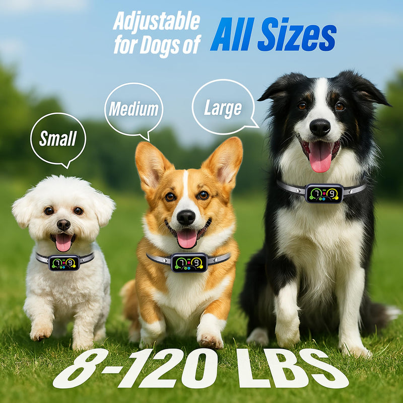 Bark Collar for Large Dog, Smart Anti-Barking Collar, 4-in-1 Automatic No Barking Collar with Adjustable Beep Vibration Correction Modes, Dog Bark Collars for Medium Small Dogs IP67 Waterproof
