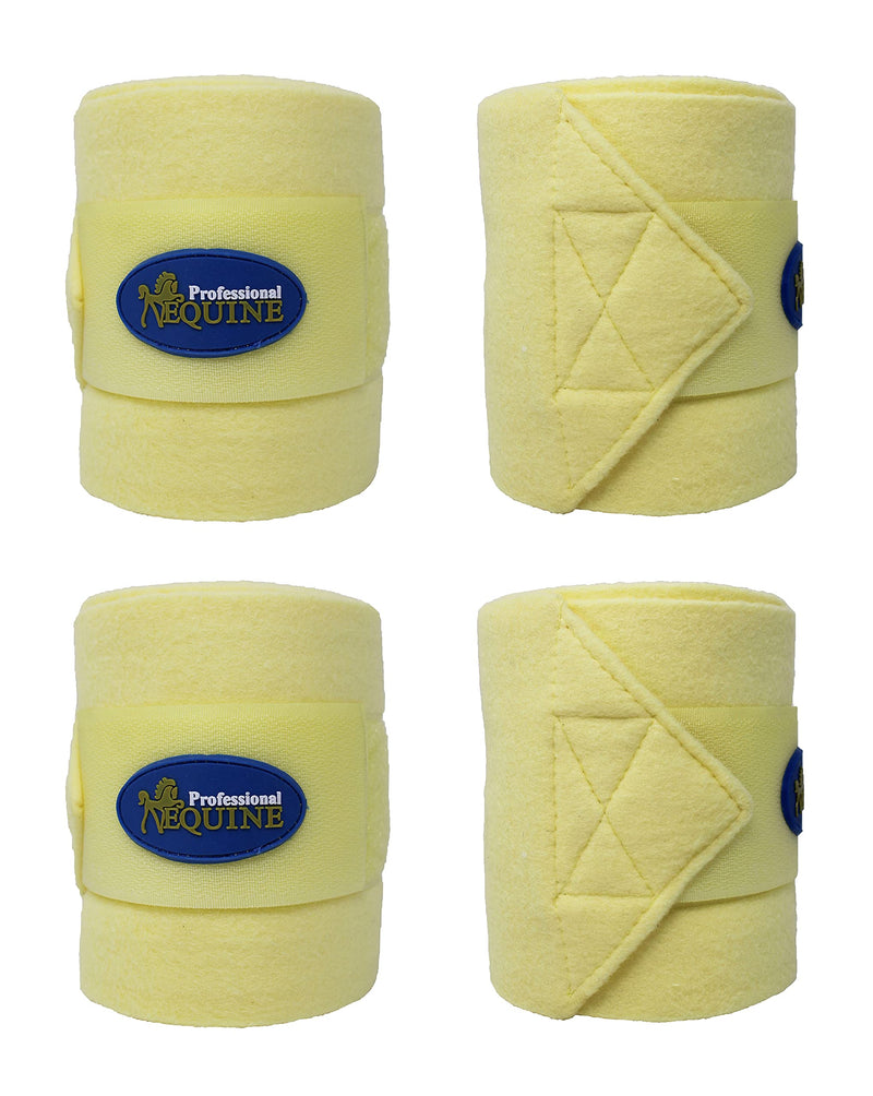 Horse Tack Grooming Leg Protection Polo Wrap Set of 4 Soft Fleece Yellow 95R09YL