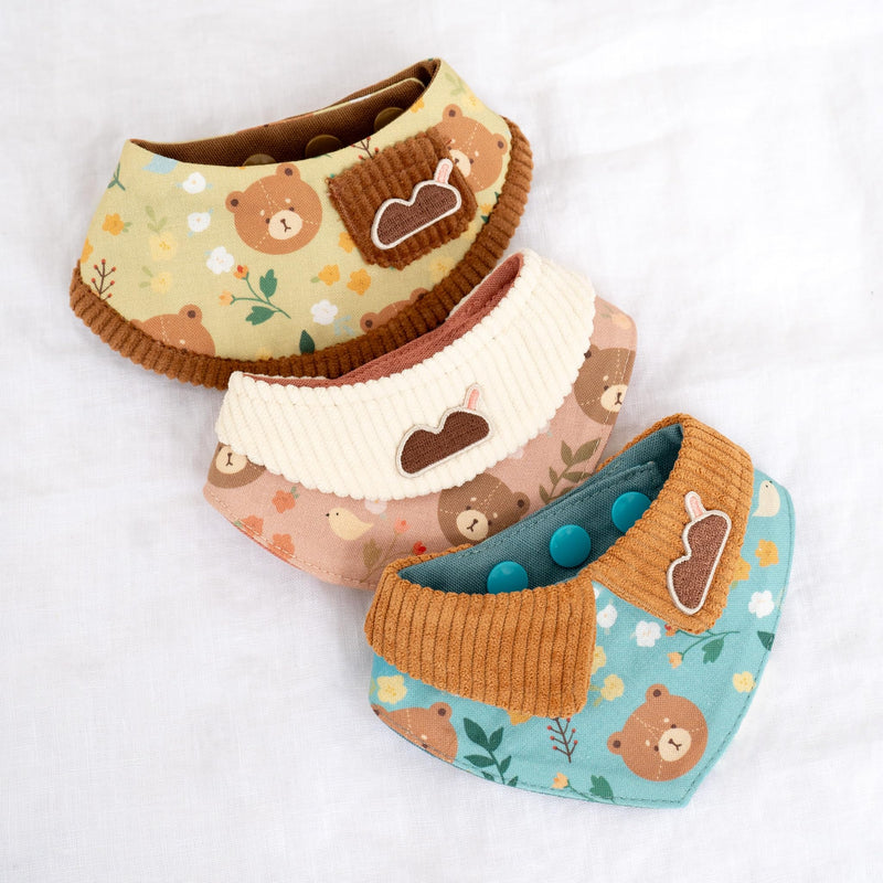 Pet Bandana for Cats and Dogs | Soft and Durable Pet Scarf | Available in 5 Styles S/M/L/XL | Adjustable Triple-Snap Closure (Turquoise Bear, Small) Turquoise Bear - PawsPlanet Australia