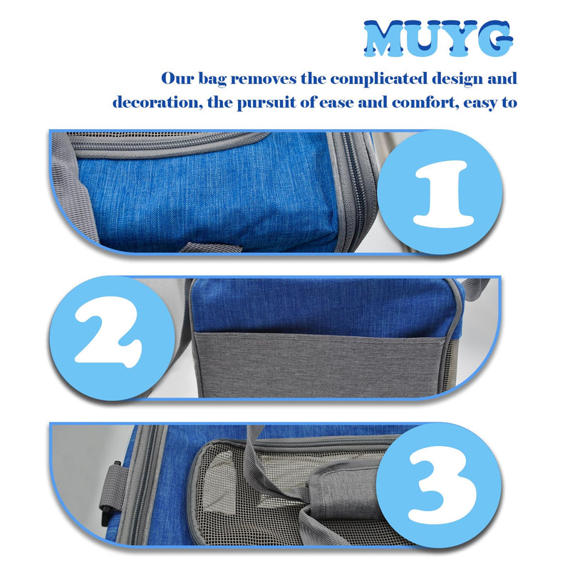 Soft Sided Pet Carrier for Cat,Airline Approved Cat Carriers Collapsible Portable Kitten Travel Crate Breathable Ventilated Grey Blue Puppy Carrying Bag Under to 12 Lb 【Grayblue】 - PawsPlanet Australia