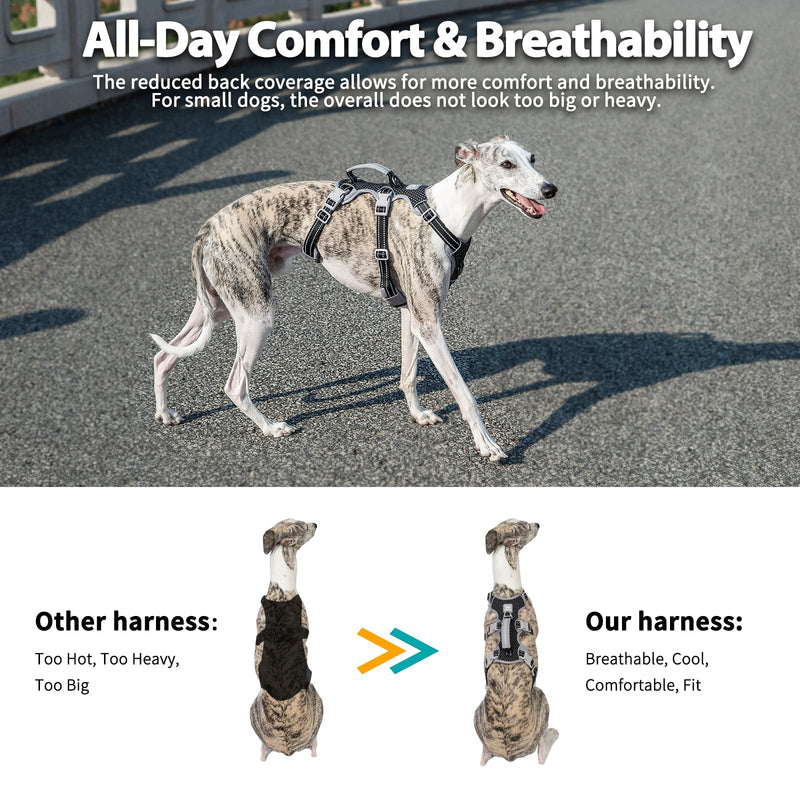 Escape Proof Harness, No Slip Dog Harness Escape Proof,Fully Reflective Harness with Handle, Breathable,Durable, Adjustable Vest for Medium Dogs Walking, Training, and Running Gear (Black,M) Medium(Pack of 1) Black - PawsPlanet Australia