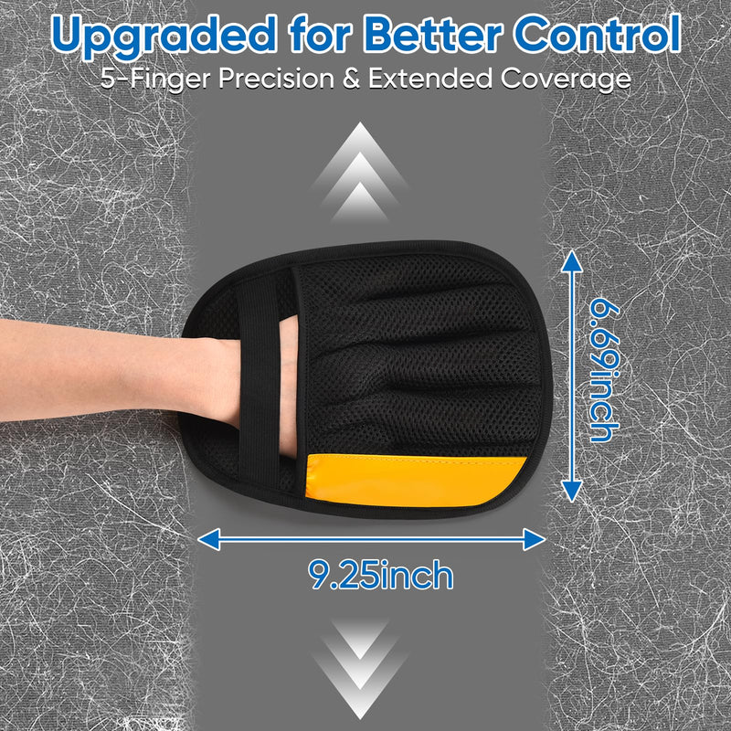Upgraded Pet Hair Removal Glove, Five-Finger Electrostatic Reusable & Quick-Clean Grooming Remover Gloves for Dogs & Cats, Gently Remove Fur from Furniture, Laundry, Carpet & Car Seats - PawsPlanet Australia