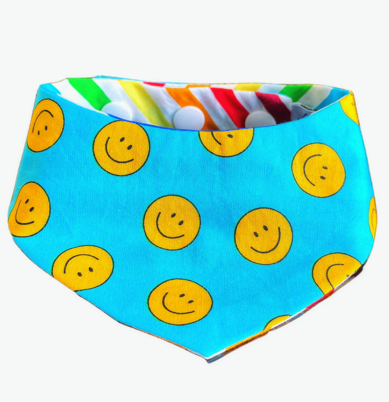 Pet Fashion Colorful Rainbow Bandana with Plastic Snap Button - 1PCS Washable Bandana Double Reversible Scarf Accessories for Small to Large Dog Puppy Cat Rabbit… - PawsPlanet Australia