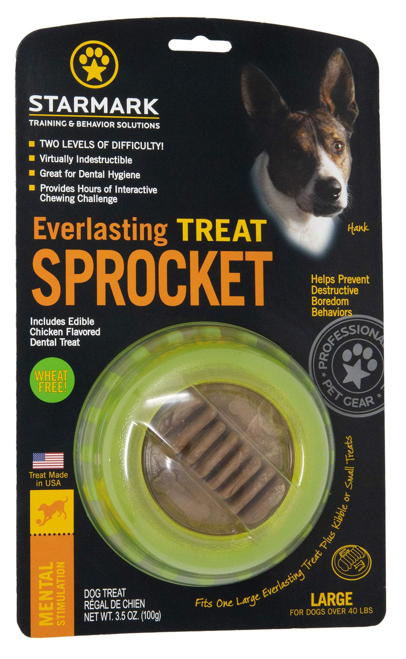 Starmark Everlasting Treat Sprocket Dog Toy with Chicken Treat Large - PawsPlanet Australia
