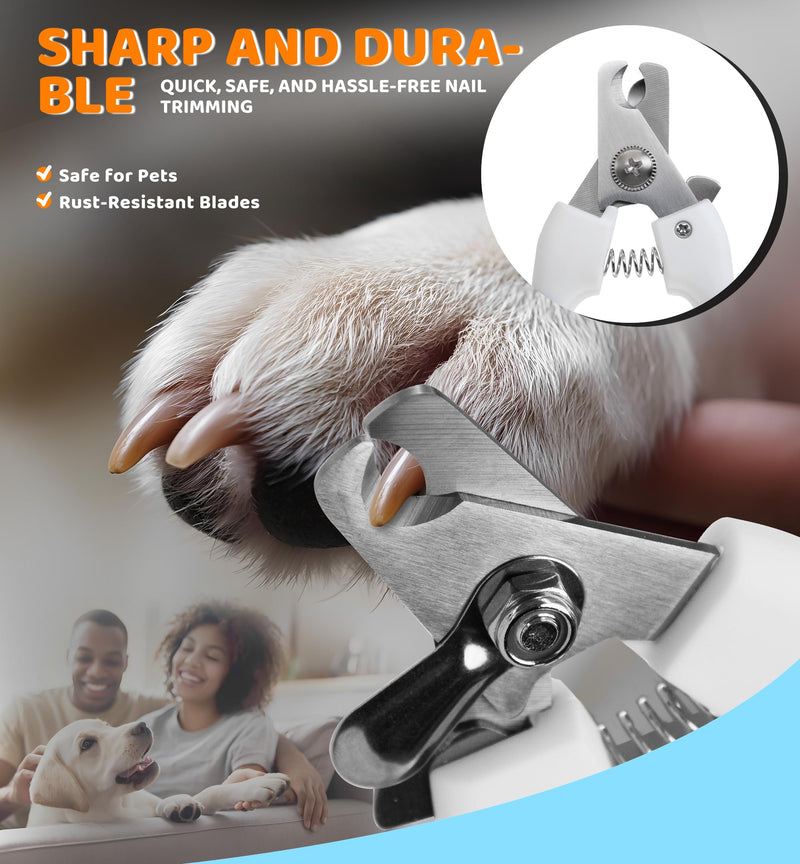 Pet Nail Clippers and Trimmers for Dogs and Cats, Professional Grooming Tool with Safety Guard, Sharp Blades, Free Nail File, Avoid Overcutting, Suitable for Small and Large Pets (Blue) Blue - PawsPlanet Australia