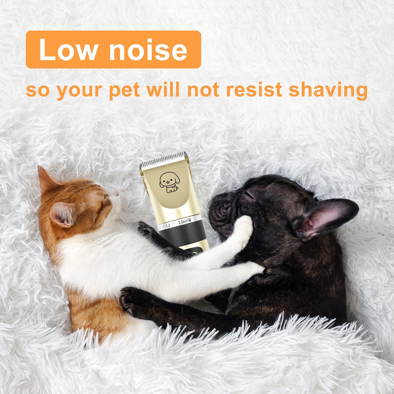 Dog Grooming Kit, Cordless Dog Clippers, Electric Shaving, Low Noise Rechargeable Dogs Hair Trimmer, with a Shaving Head for Feet, Suitable for Cats and Dogs, 2000MA - PawsPlanet Australia