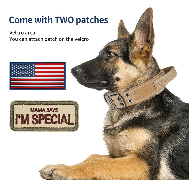 Annchwool No Pull Dog Harness with Soft Padded Handle(Brown XL)+Tactical Dog Collar for Medium and Large Dog(Brown L) - PawsPlanet Australia
