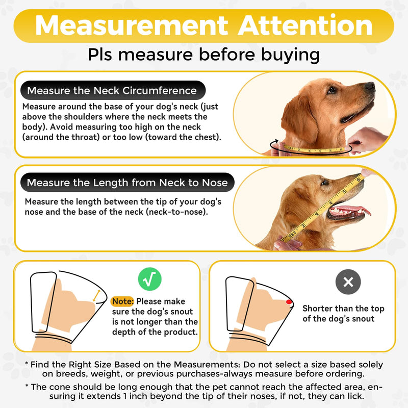 Upgraded Dog Cone Collar for Dogs After Surgery, Soft Transparent Pet Recovery Collar for Large Medium Small Dogs, Depth Adjustable Dog Cone Collar, Elizabethan Collar (XL, Black) XL (Neck: 17.72-20.47")