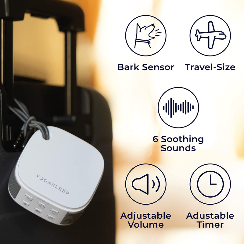 Yogasleep Pawzz Travel White Noise Machine for Dogs & All Pets. Compact Size, Integrated Bark Sensor, 6 Automatic Relaxing Natural Sounds, Keep Pets Calm, Anti-Barking with Training, Noise Canceling - PawsPlanet Australia