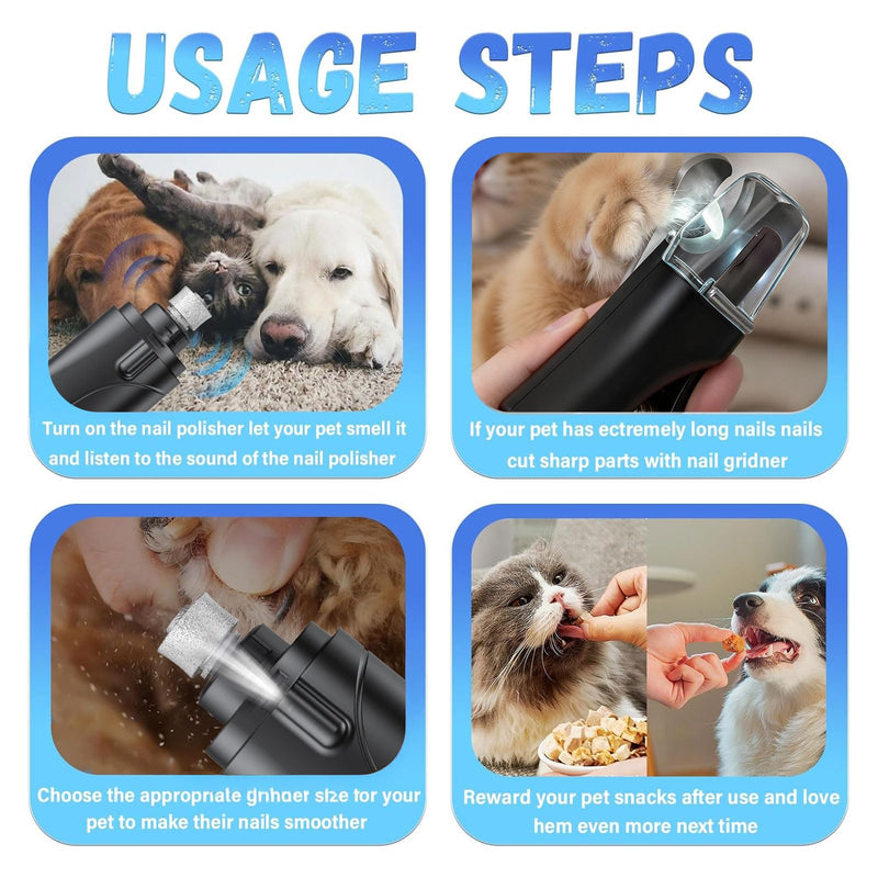 2 in 1 Dog Nail Clippers and Grinder with Lights & Cat Nail Clipper for Large Medium Small Dogs Cats Nail Trimmers USB Rechargeable with 2 LED Lights Dog Claw Care for Non-Black Nails 6th Generation Black - PawsPlanet Australia