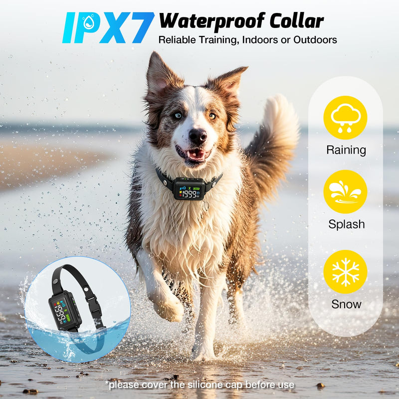 GPS Wireless Dog Fence System, Electric Fence for Dogs, Adjustable Range 99-5997ft, IPX7 Waterproof, Wireless Fence for Dogs, Pet Containment System for Outdoor Use Black