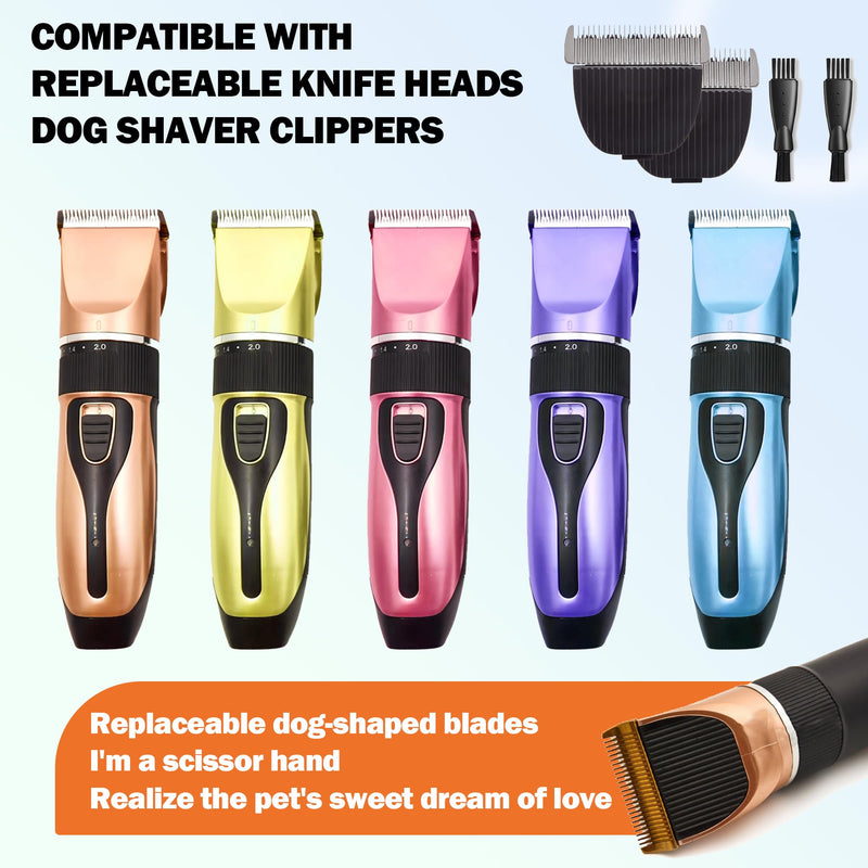 2 Pcs Dog Grooming Replacement Blades | Compatible Low Noise Dog Clippers | Dog Clipper Blades Compatible | Pet Grooming Replacement Blades | Dog Clipper Blades, Cleaning Brush 2 - PawsPlanet Australia