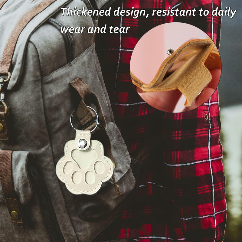 Cat & Dog Hair Keychain - Paw Shaped Leather Memorial Keepsake for Dog Cat Fur Storage, Pet Fur Keepsake Collector with Refillable Capsule (3PCS) 3PCS - PawsPlanet Australia