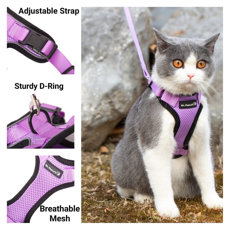 Mr. Peanut's PurrTrek Reflective Cat Harness with Matching Leash (Extra Small, Blue) Extra Small - PawsPlanet Australia