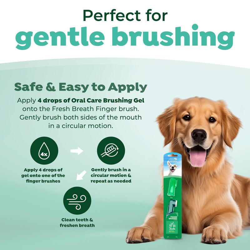 TropiClean Fresh Breath Finger Toothbrushes for Dogs & Puppies | Gentle Soft Toothbrush Alternative for Easy Teeth Cleaning Finger Brushes For Dogs - PawsPlanet Australia