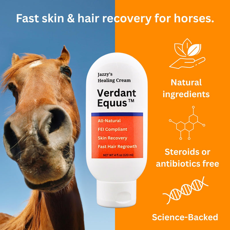Jazzy’s Cream for Horses | Rain Rot Recovery Support | Equine Skin Cream for Scratches, Wounds & Irritated Skin 4 oz