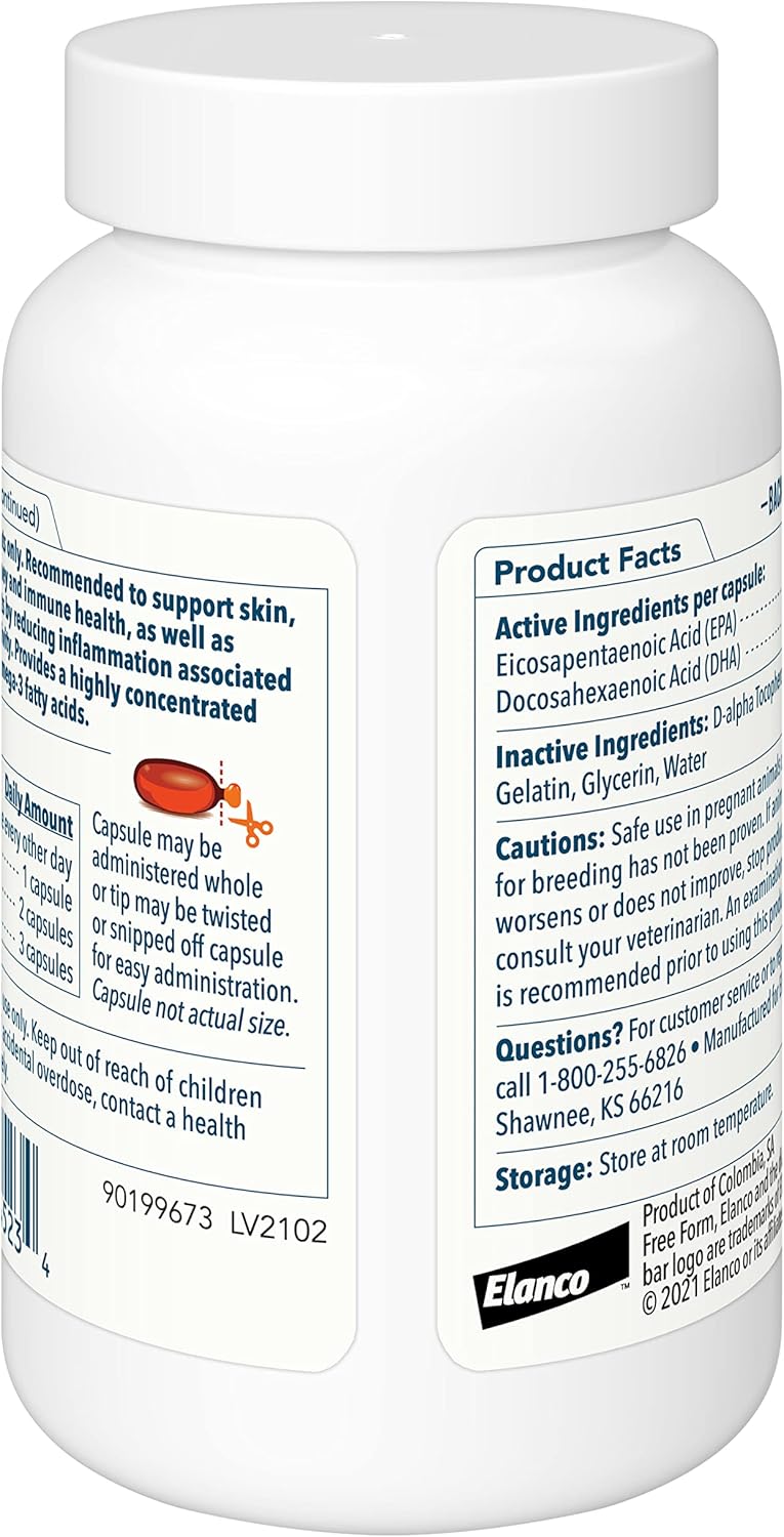 Omega 3 Fish Oil for Dogs, High Natural Omega-3, DHA, EPA Fish Oil Supplements for Pets, Supports Dog Dry Skin, Itching & Shedding - Strengthen Immune, Heart, Hip & Joint Health - 60 Counts - PawsPlanet Australia