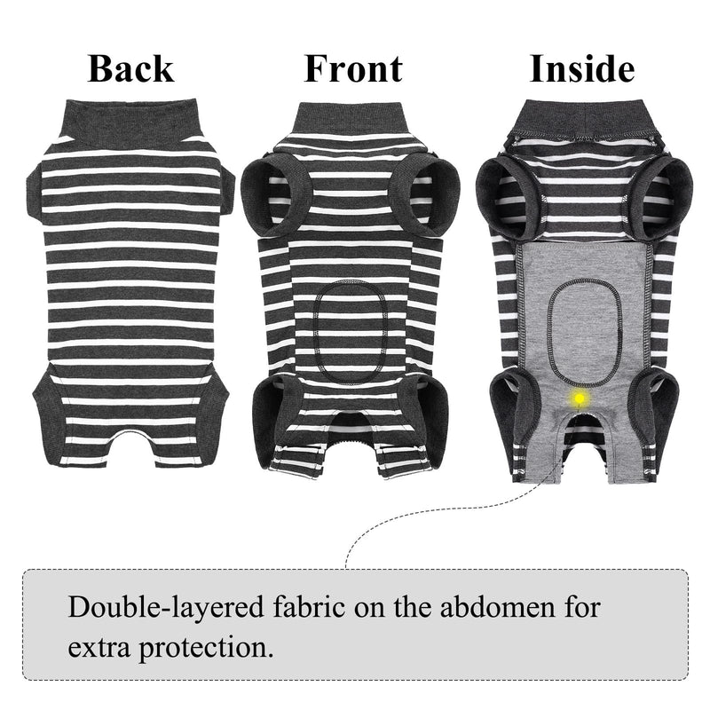 Recovery Suit Dog Surgical Suit for Female Dogs Spay Suit Post Op Dog Body Suit After Surgery Double Layered Belly for Dog Operation Recovery Dog Medical Vest Post Surgery Dog Onesie Pet Shirt 2XL Grey