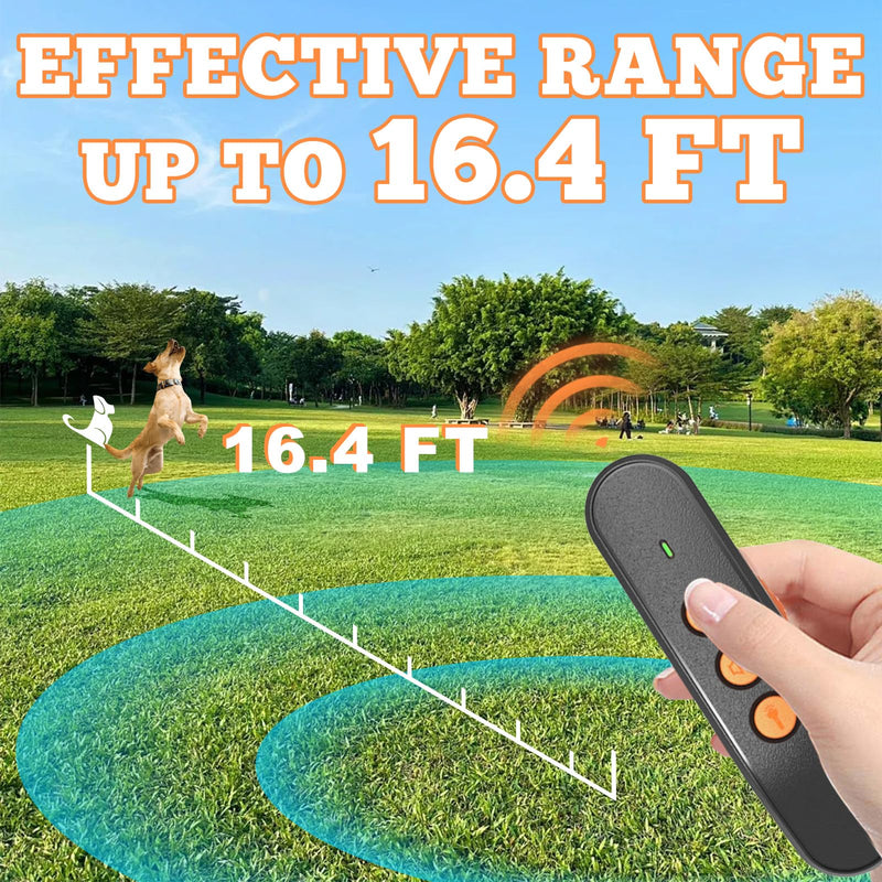 Dog Bark Deterrent Devices, Anti Barking Device for Dogs, Rechargeable Dog Barking Silencer 16.4ft, 3 Modes & Led Light Ultrasonic Dog Bark Deterrent Safe for Human & Dogs Portable Indoor/Outdoor