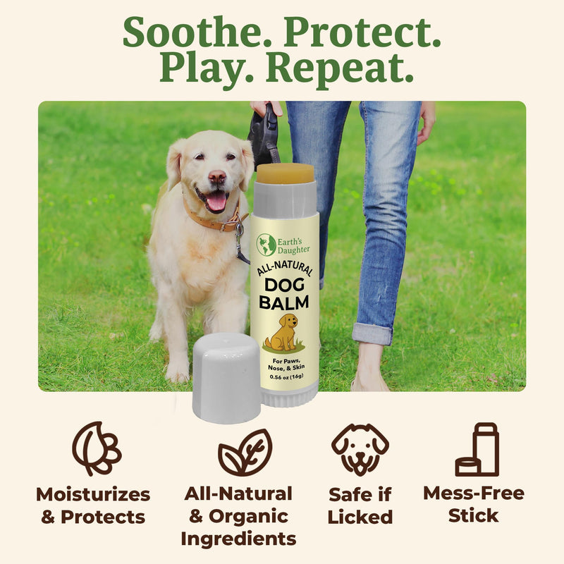 Earth’s Daughter Dog Paw Balm Big 0.56 oz – Organic Paw & Nose Protector with Beeswax, Coconut & Calendula – Itch Relief & Natural Skin Care for Dogs & Puppies – Travel Essential - PawsPlanet Australia