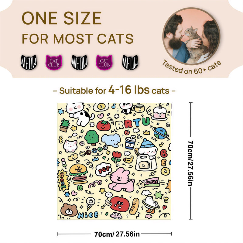 27.6" Cat Wrap, Cat Restraint, Cat Swaddle for Grooming, Self Adherent Cat Wrap, Device to Help Restraint Cat for Medicine, Cat Grooming Wrap for Cutting Nails, Safe Cat Grooming Wrap for Pet Owners - PawsPlanet Australia