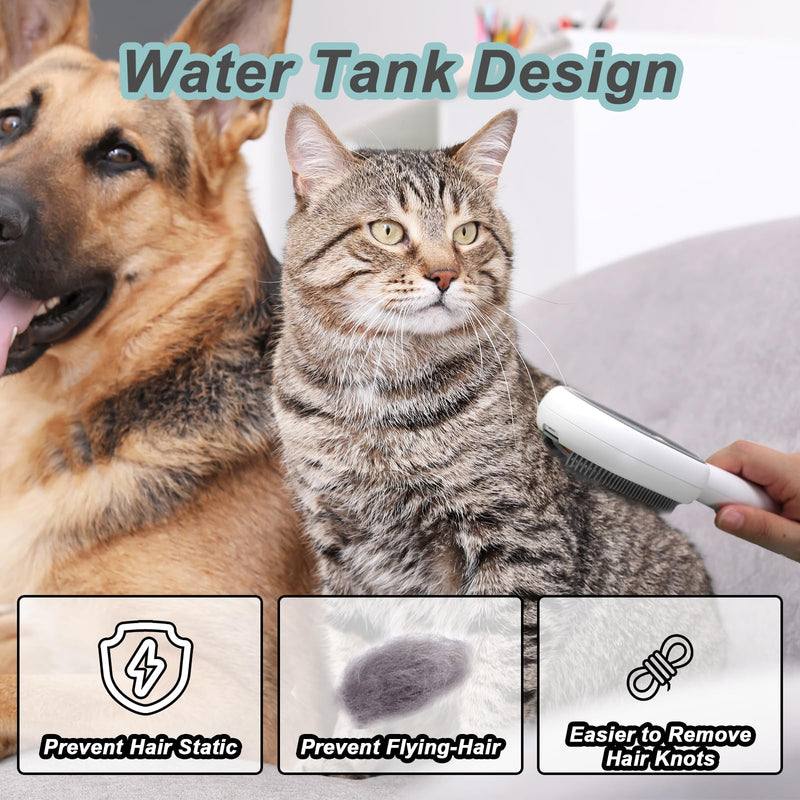 Water Brush for Cats Dogs, 4 in 1 Pet Grooming Brush, Cat Bath Brush, 2 in 1 Cleaning Brush Cat, Wet Cat Comb, Pet Hair Removal Comb with Water Tank, Sticky Brush 2.0 for Cats (Towels Not Included) Blue - PawsPlanet Australia