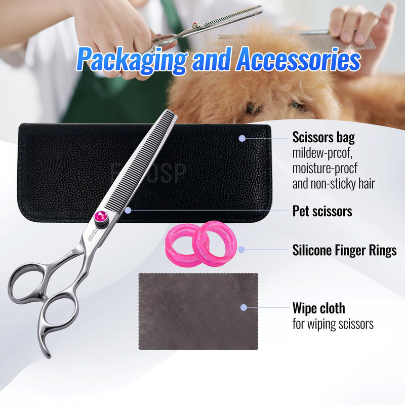 Thinning Shears for Dogs 7 in Professional Dog Thinning Shears for Grooming 56 Teeth Dog Grooming Scissors for Pet Cat Japanese 440C Stainless Steel(7.0'',Blending) 7.0 inch Purple Diamond
