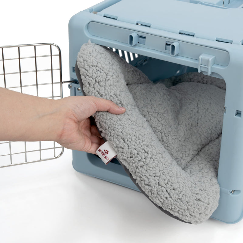 SportPet Designs Foldable Travel Cat Carrier - Front Door Plastic Collapsible Carrier Collection, Waterproof Bed - PawsPlanet Australia