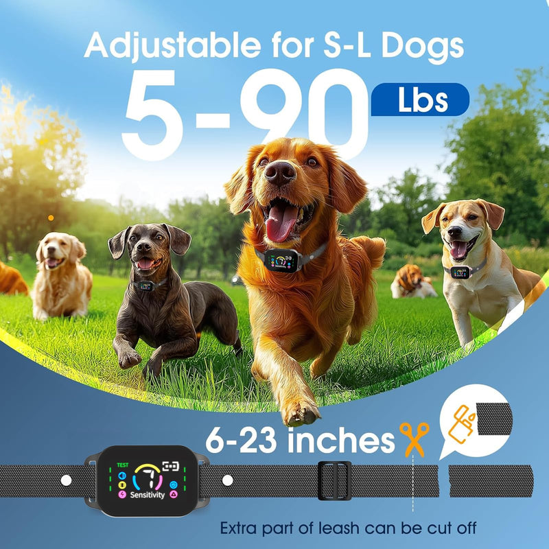 Dog Bark Collar for Large Medium Small Dogs, Rechargeable Bark Collar, Anti Barking Training Collarwith 8 Sensitivity Levels, Beep/Vibration Modes, Auto Correction for Dogs, IP67 Waterproof - PawsPlanet Australia