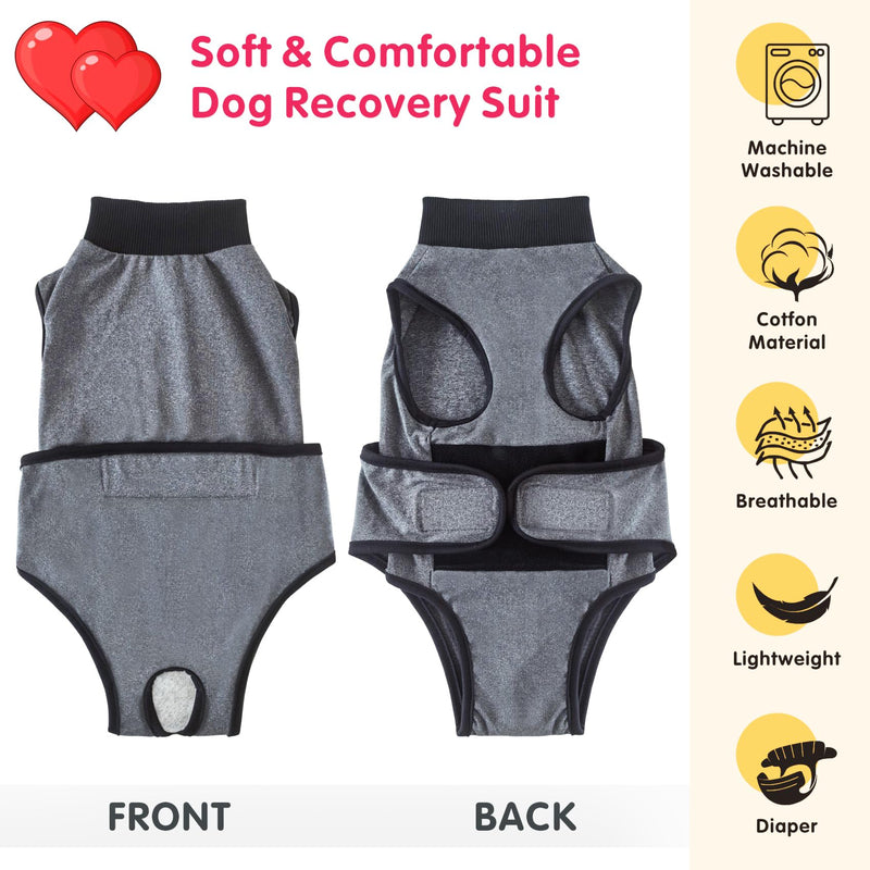 Idepet Dog Recovery Suit for Dogs After Surgery,Onesie Dogs Surgery Suit Female Male Soft Breathable Pet Bodysuit E-Collar & Cone Alternative Surgical Spay Suit Abdominal Anti Licking Wounds (M) Medium - PawsPlanet Australia