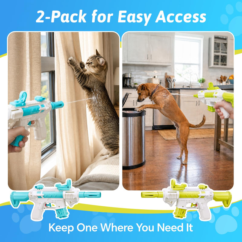 2-Pack Pet Training Spray Tool, 2-in-1 Convertible Long and Short Range Water Sprayer for Dogs and Cats, Leak-Proof Behavior Correction Device for Barking or Scratching