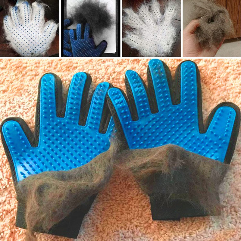 Pet Grooming Glove Pet Cleaning Brush Glove Pet grooming Massage gloves Perfect hair remover election commendable Brush Glove which is more Comfortable for Dog,Cat,Rabbit with pet animal with fur (short and long) along with nice design looks like five ...