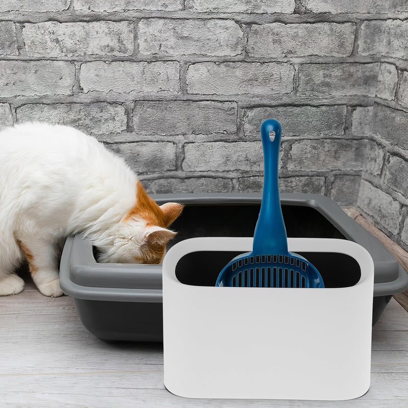 Plastic cat litter scoop holder, white, for home use, for storing and organizing the cat litter area. Sturdy and durable scoop stand. Random color.