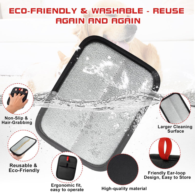 2 Pcs Pet Hair Removal Glovem, Electrostatic Cats and Dogs Pet Hair Removal Tool, Reusable Quick De-Shedding Gloves for Couch, Clothing, Carpet, Furniture, Car Seats - PawsPlanet Australia