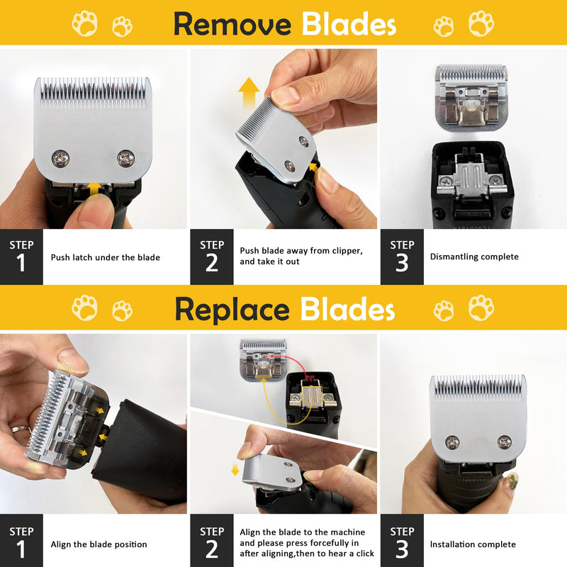 50# 0.2mm 1/125” Blade, Pet Grooming Clipper Replacement Blades, Detachable Blade Compatible with andis/wahl/Oster Dog Clippers (S50) S50 - PawsPlanet Australia