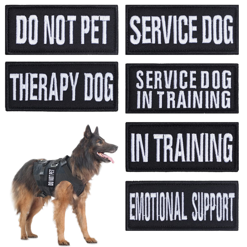 12 Pieces Removable Tactical Dog Harness Service Dog Vest Patches Do Not Pet in Training and Emotional Support Dog Vest Patches(3.6 x 1.6Inch) Black/White - PawsPlanet Australia