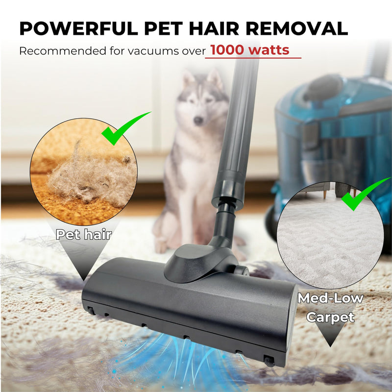 for Shop Vac Using 1 1/4'' & 2 1/2'' Accessories, Turbo Brush Head 1.25" Plus 2 1/2 Inch Vacuum Hose Adapter Compatible with Rigid Shop-Vac VacMaster Craftman - Vacuum Attachment for Pet Hair Removal - PawsPlanet Australia
