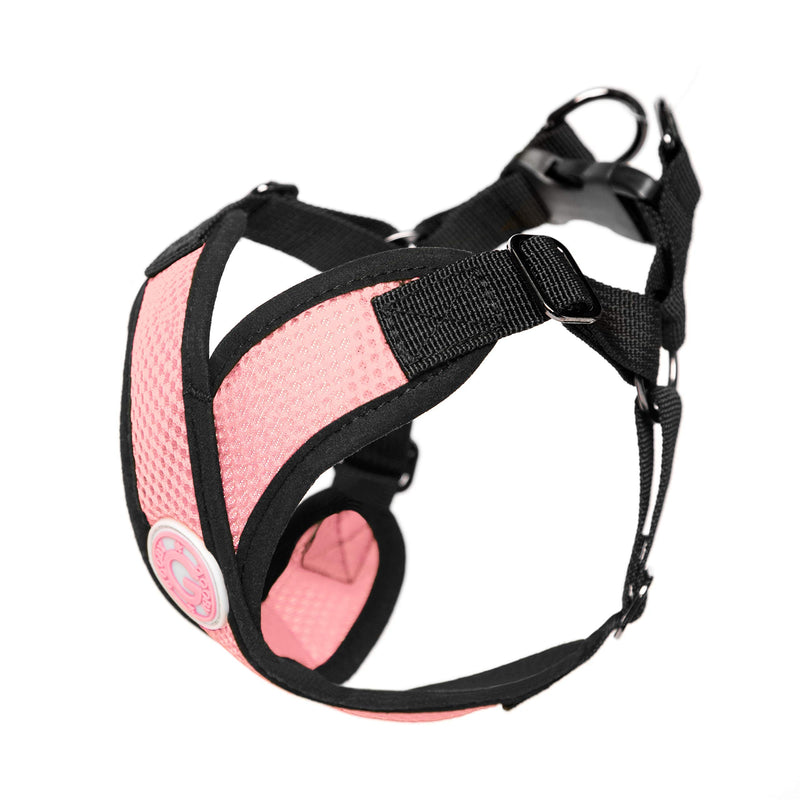Gooby Comfort X Step in Harness - Pink, Medium - No Pull Small Dog Harness Patented Choke-Free X Frame - Perfect on The Go Dog Harness for Medium Dogs No Pull or Small Dogs for Indoor and Outdoor Use Medium chest (16.5~20.25") - PawsPlanet Australia