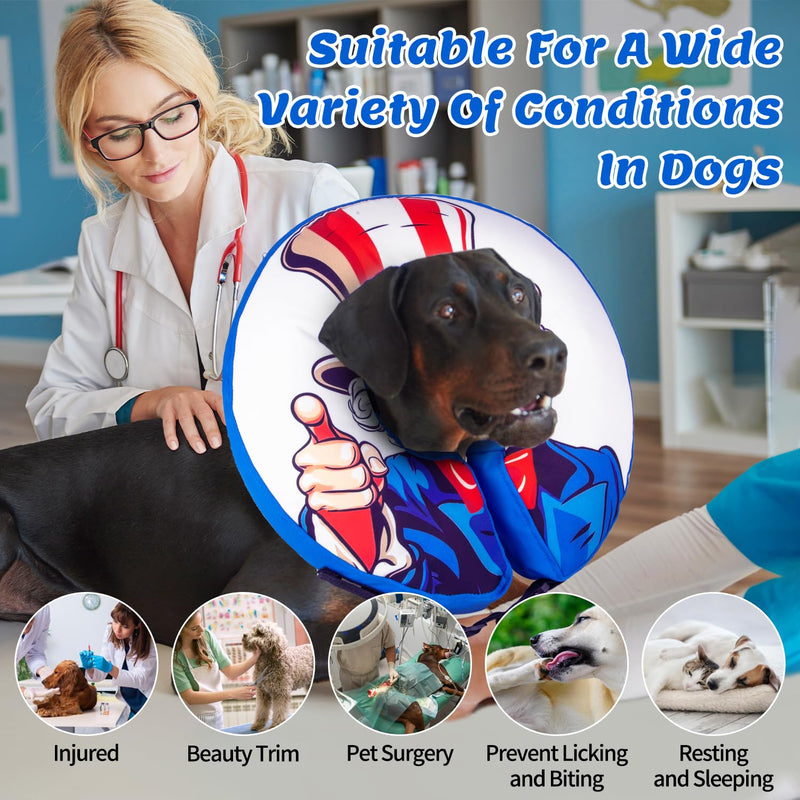 Medium Dog Cone Collar Alternative Soft Inflatable Donut Collar After Surgery Dogs Recovery Won't Obstruct Vision Suitable Cones E Collar for Small Medium Large Dogs and Cats One Color - PawsPlanet Australia