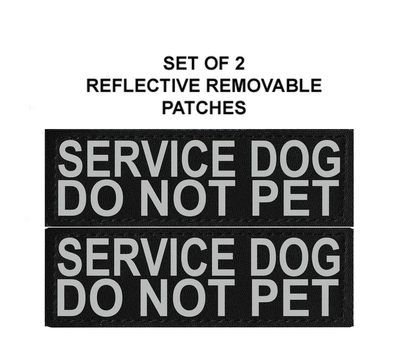Doggie Stylz Set of 2 Reflective Service Dog DO NOT PET Removable Patches with Hook Backing for Working Dog Harnesses & Vests. Durable and Interchangeable - Comes in 3 Sizes Small, Medium and Large Small 3"x1" - PawsPlanet Australia