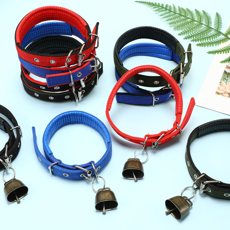 10 Sets Goat Collars with Bells Adjustable Small Animal Collar with Sheep Bell Sheep Collar with Grazing Cow Bells Pet Collar with Bronze Bell Goat Supplies for Farm Animal Sheep Accessories - PawsPlanet Australia