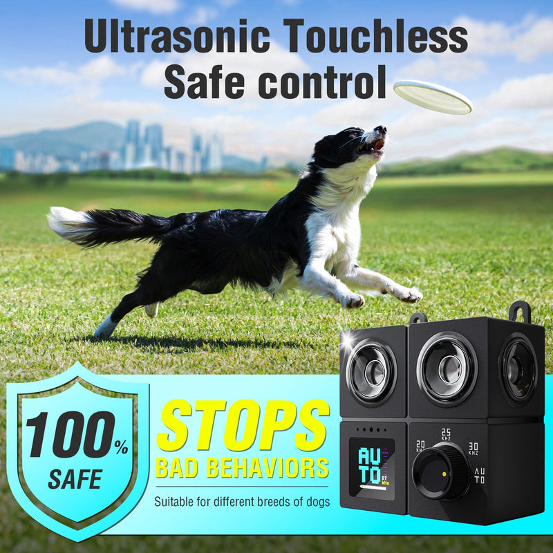 Anti Barking Device for Dogs, Ultrasonic Dog Bark Deterrent Devices with 4 Modes Up to 50ft (270°), Dog Barking Deterrent Devices, Bark Box, Barking Control Devices for Dog Training in Outdoor/Indoor Black - PawsPlanet Australia