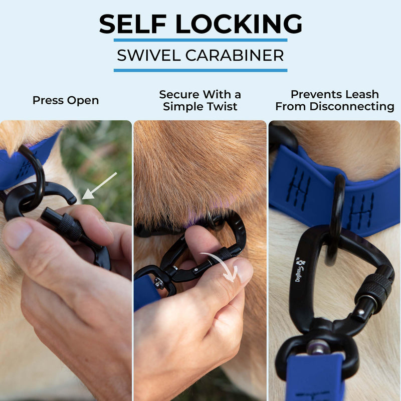 Essential Biothane Dog Leash, 3 Ft Training Lead, Cobalt Blue, Waterproof, Odor Proof, Made in USA, Self Locking Swivel Carabiner 3 Ft x 3/4" - PawsPlanet Australia