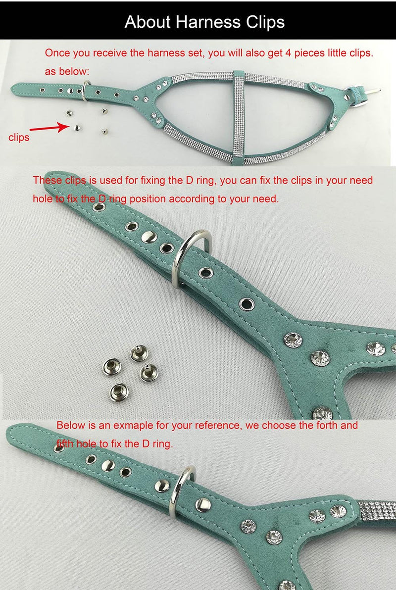 Bowtie Dog Collar & Harness & Lead Sets Comfortable Soft Puppy Collar Diamante with Harness and Leashes Set for Dog - Pink - S - PawsPlanet Australia