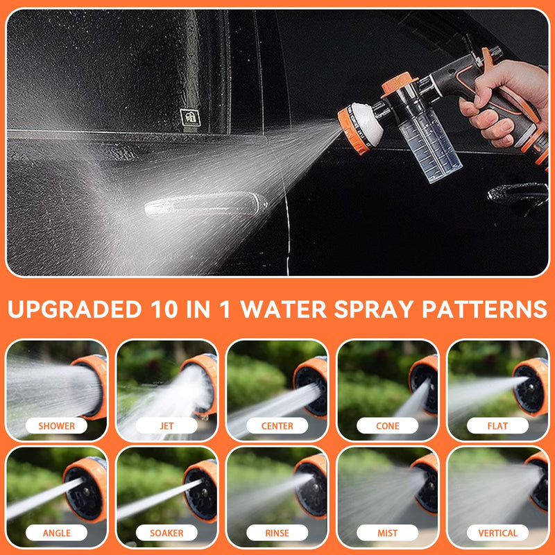 Pup Jet Dog Wash - 10 Sprayer Pattern Dog Washing Hose Attachment Outdoor, Dog Shower Attachment with Dog Scrubber for Pet Bathing, Garden Hose Nozzle with Soap Dispenser for Car Washing 4 - PawsPlanet Australia