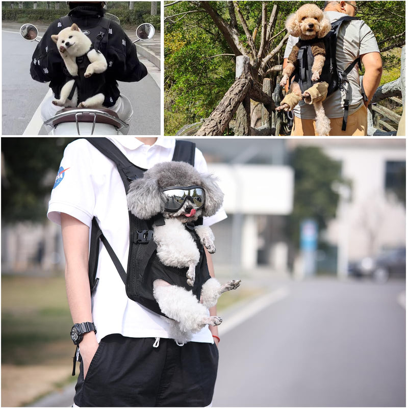 Dog Front Carrier Backpacks for Small Dogs, Legs Out Pet Carrier Sling Backpack with Adjustable Padded Ventilated Shoulder Straps, Easy-Fit for Traveling Hiking Camping,Large Large 2.0 Black - PawsPlanet Australia